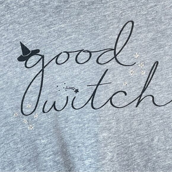 LOFT Outlet Graphic Long Sleeve Tee “Good Witch” With Embroidered Flowers Small - Picture 4 of 7